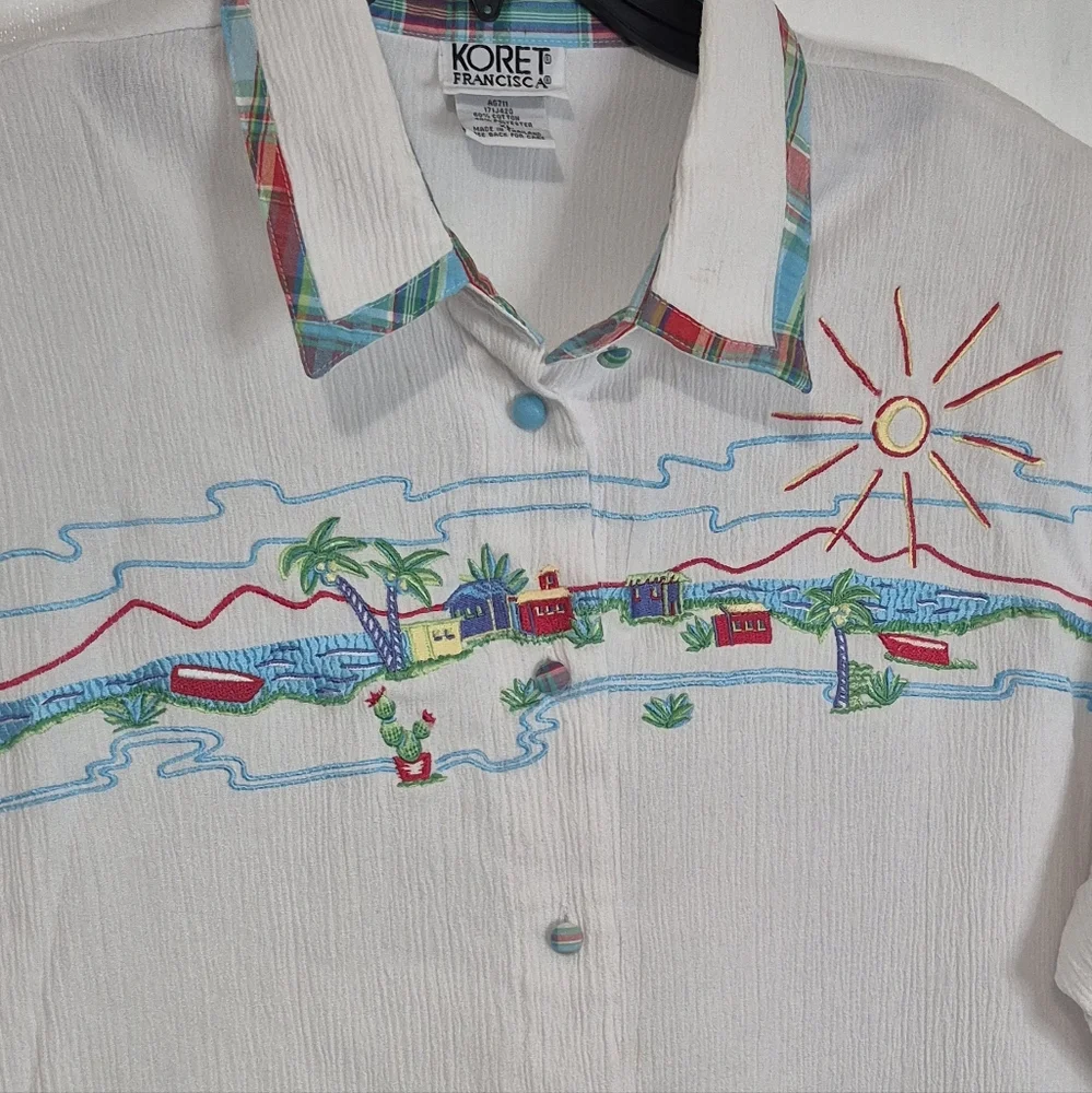 KORET Womens Size Xl Embroidered Blouse - Picture 2 of 7